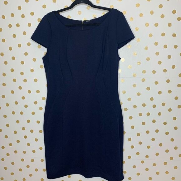 Elie tahari navy sheath dress size 14 - Picture 1 of 5